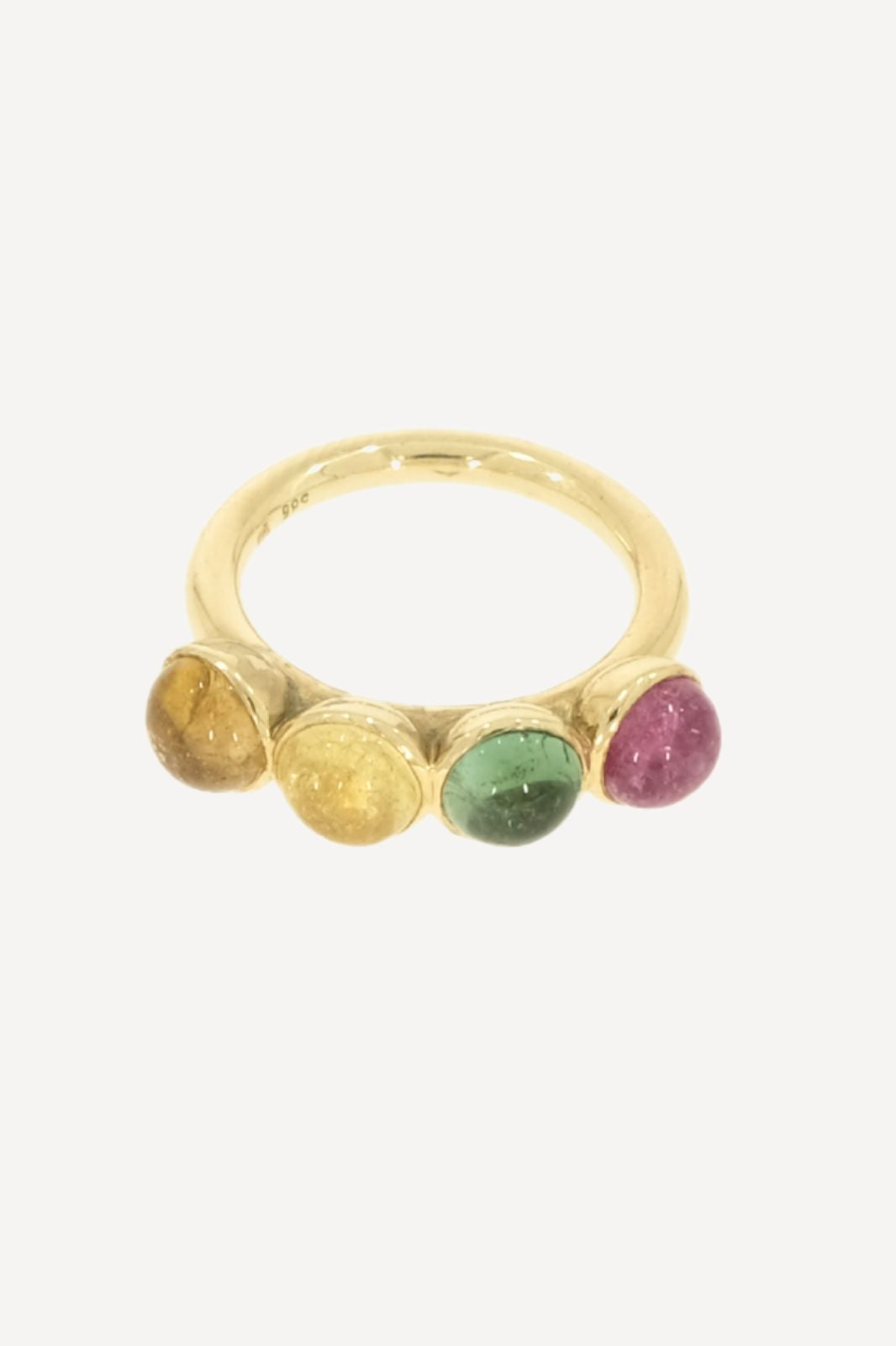Bubble Ring with Tourmaline in 14k Yellow Gold