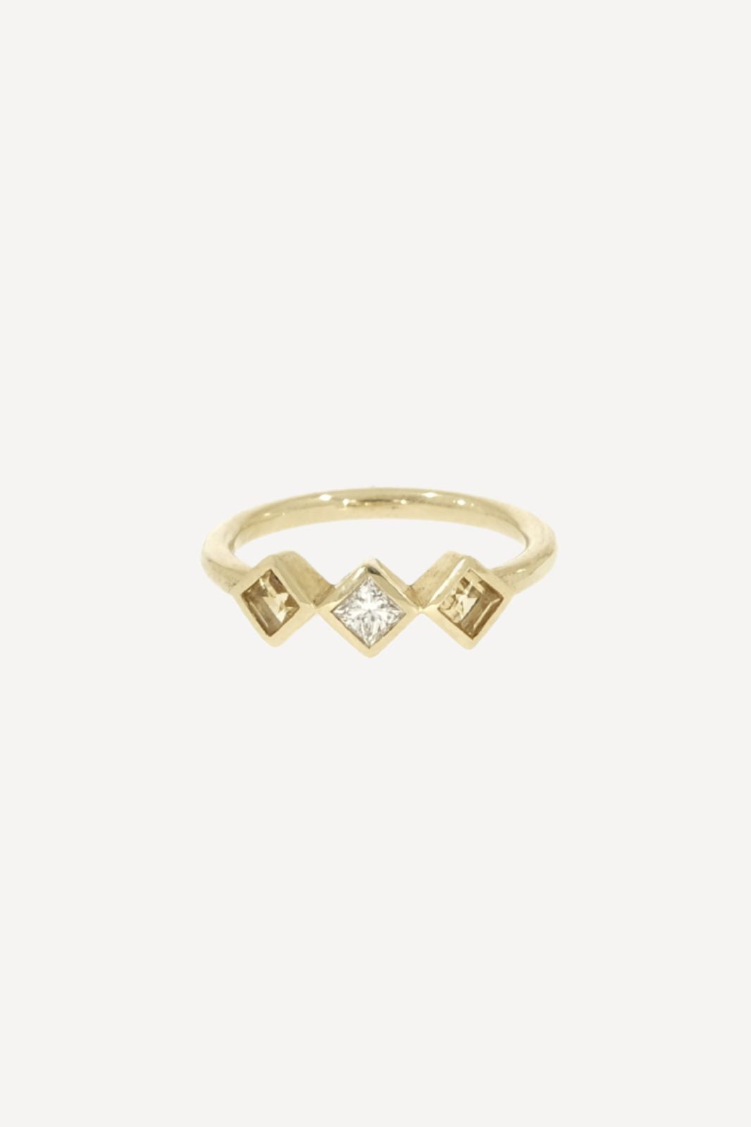 Princess-Cut Bouquet Diamond Ring in 14k Yellow Gold