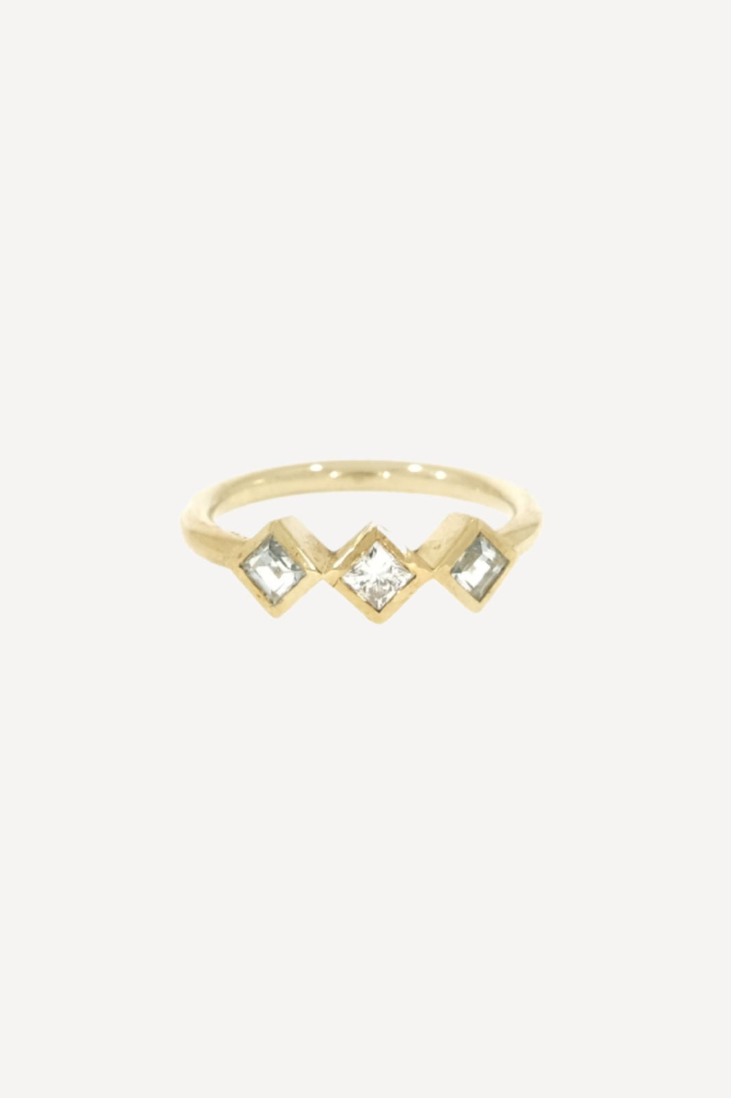 Princess-Cut Bouquet Diamond Ring in 14k Yellow Gold