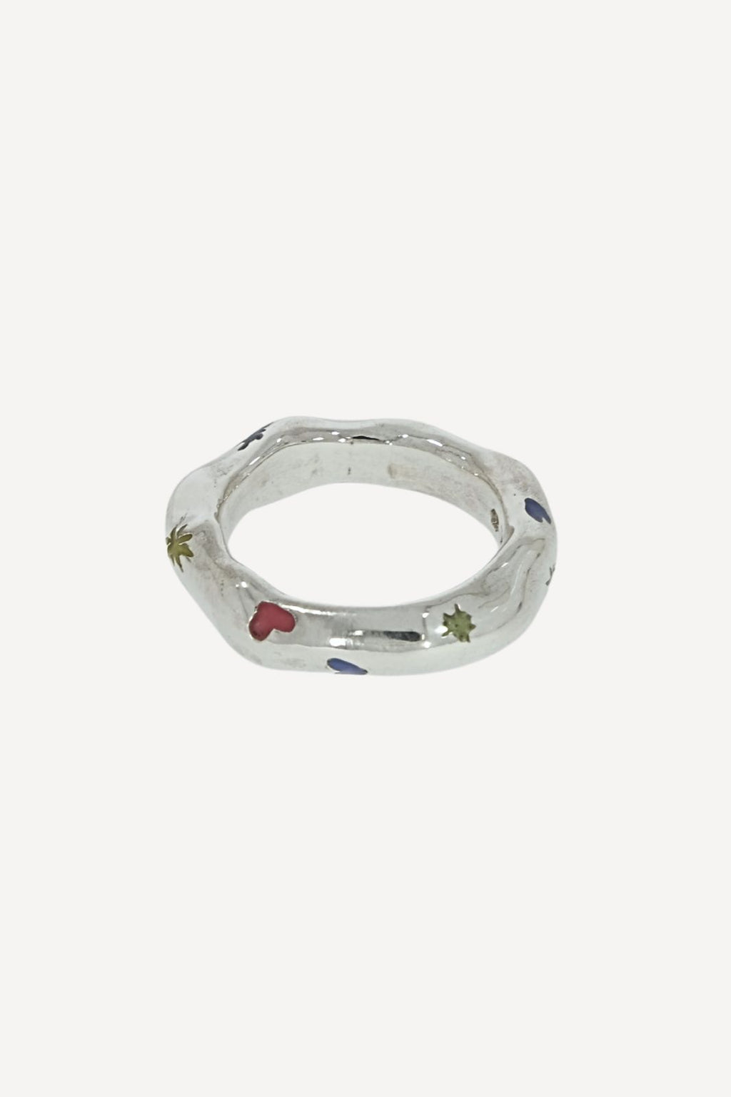 Funky Curvy Ring in Silver with Colorit®