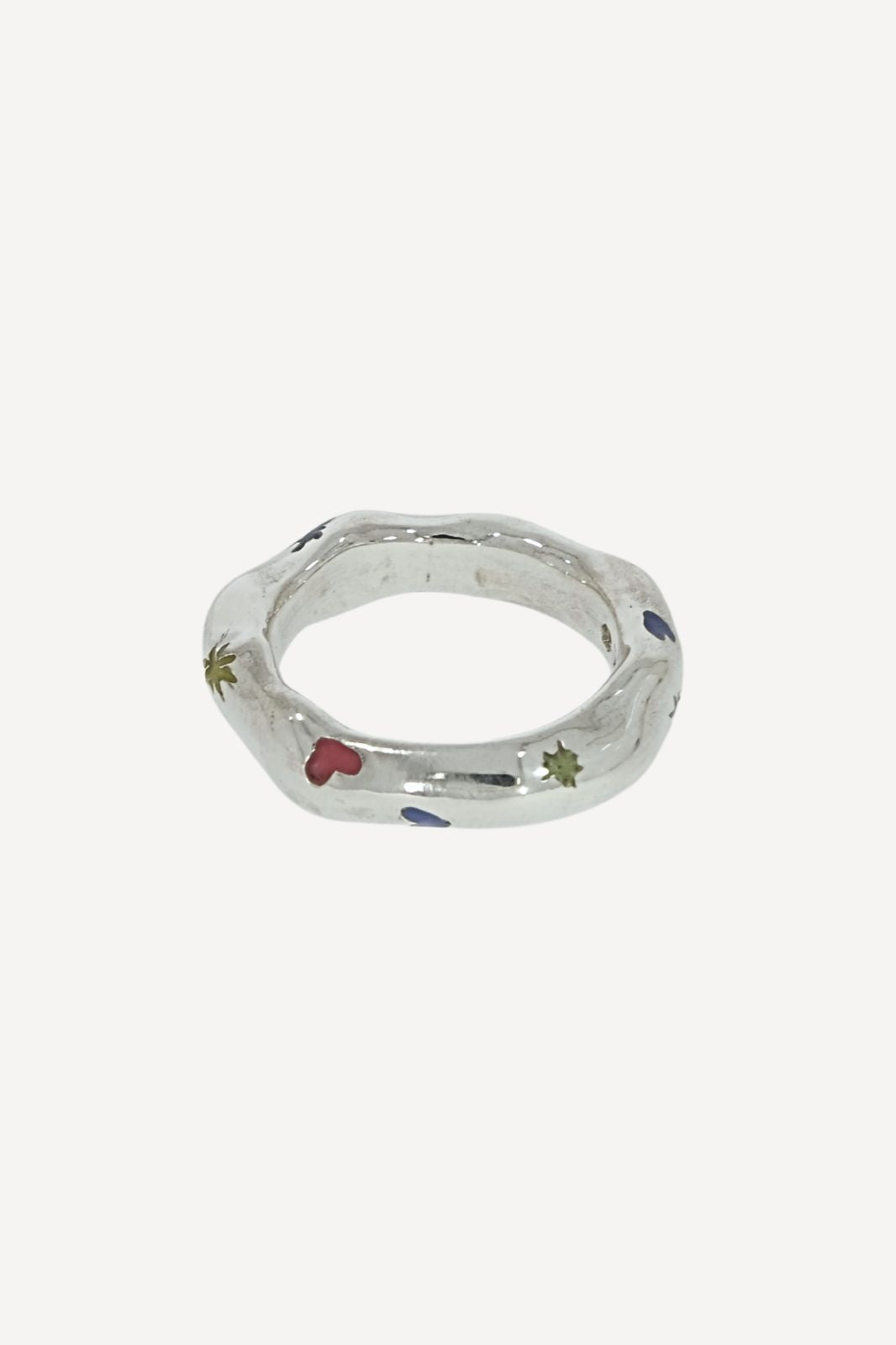 Funky Curvy Ring in Silver with Colorit®