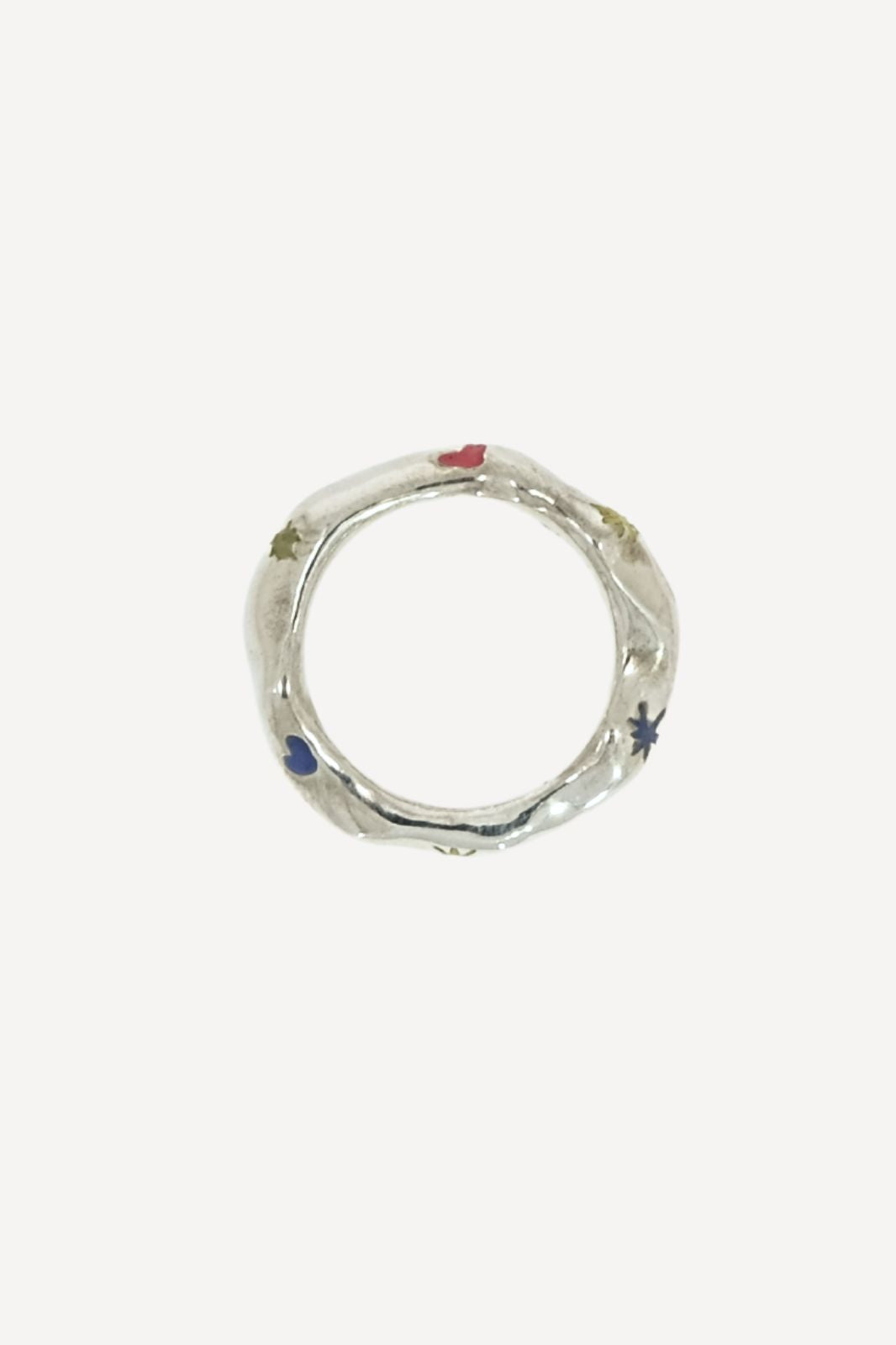 Funky Curvy Ring in Silver with Colorit®