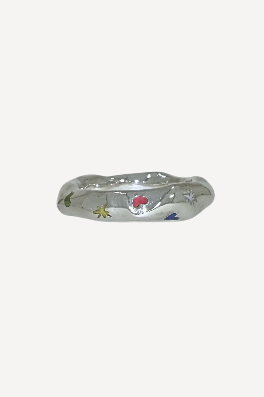 Funky Curvy Ring in Silver with Colorit®