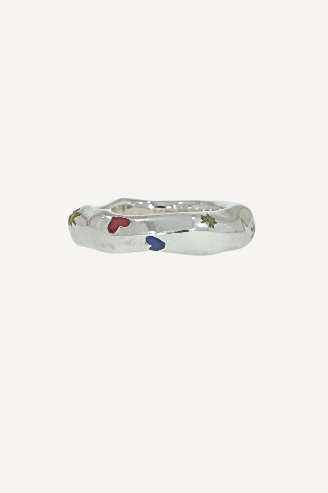 Funky Curvy Ring in Silver with Colorit®