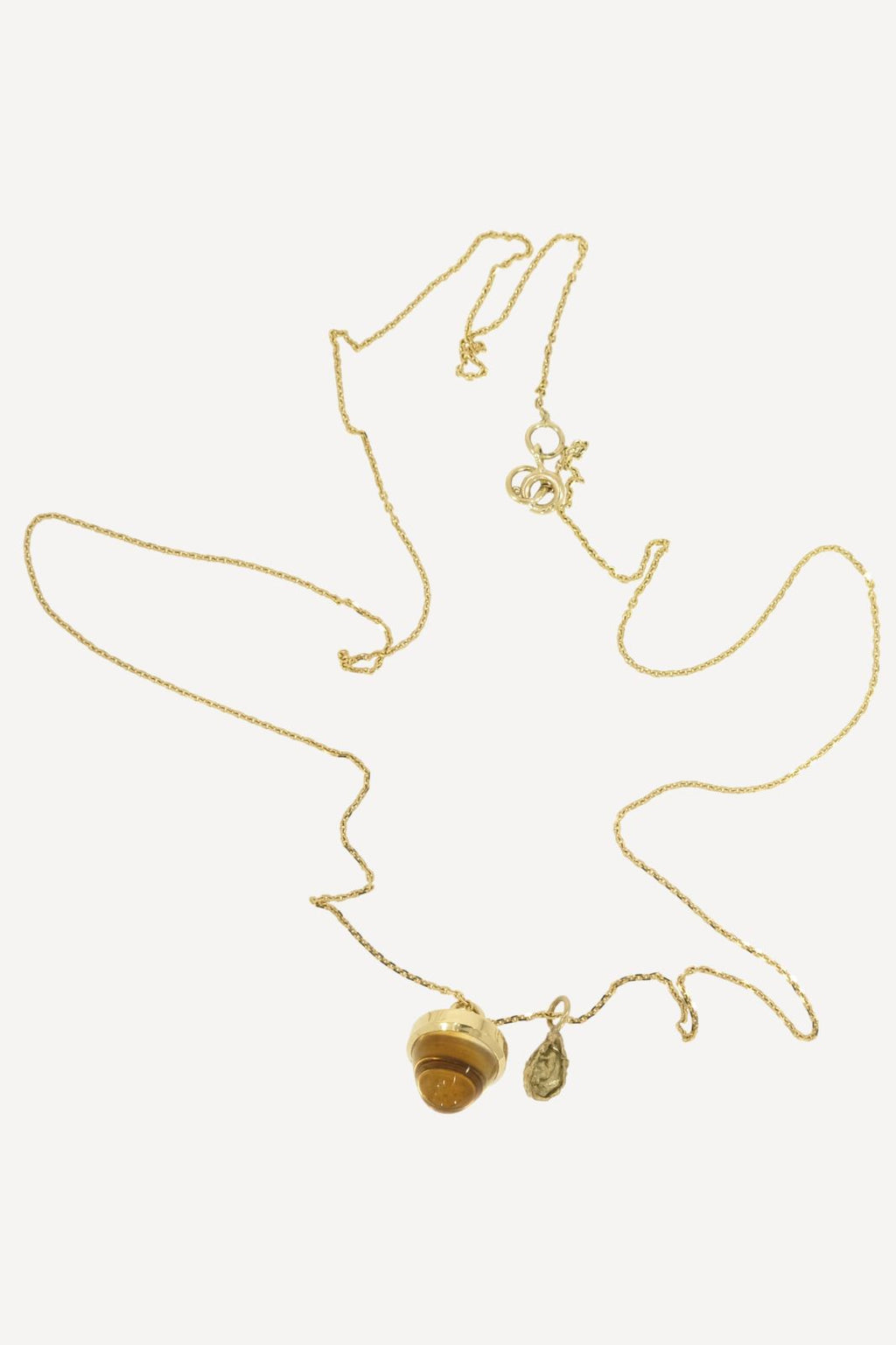 Acorn Charm Necklace in Yellow Gold