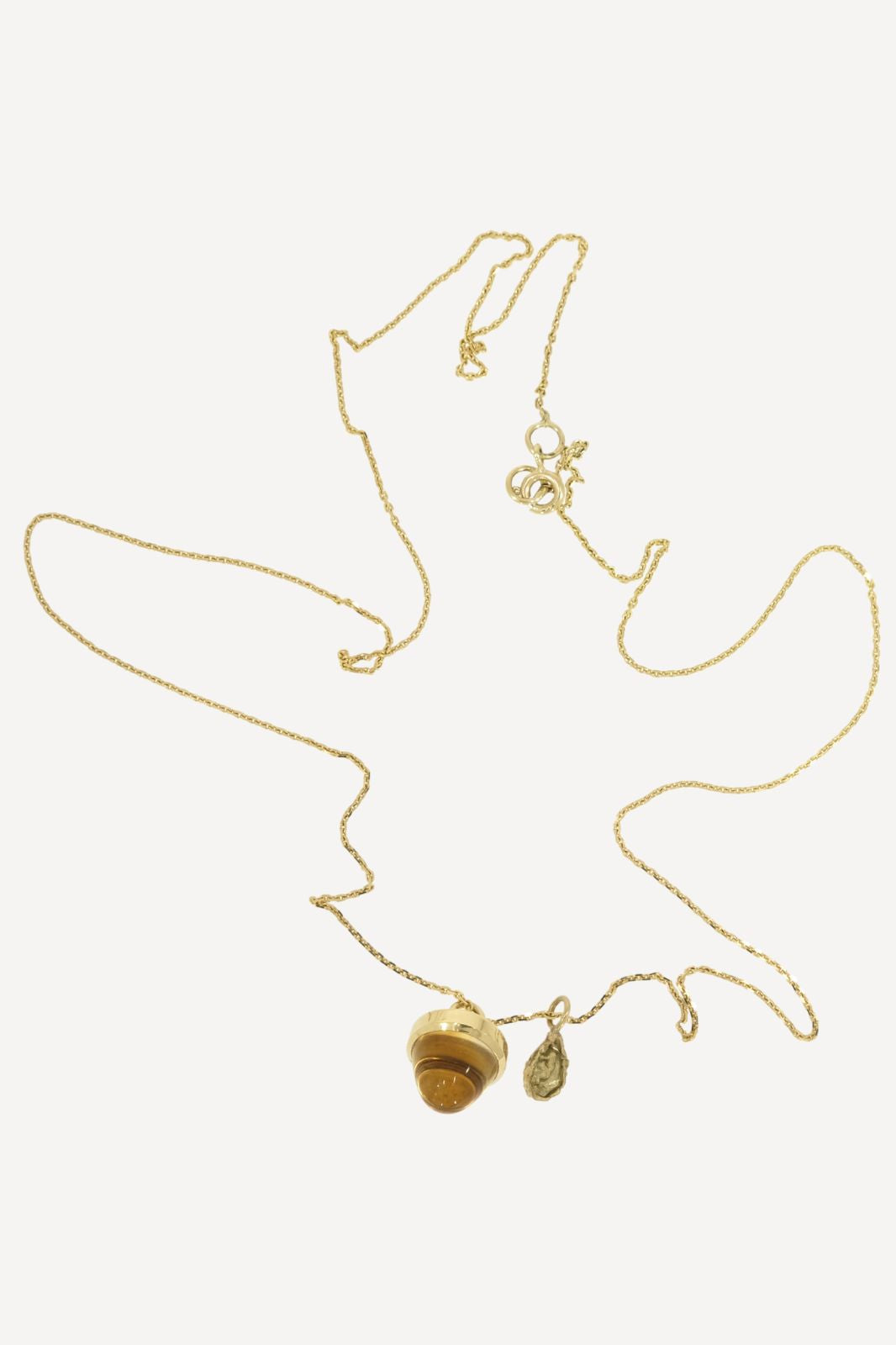 Acorn Charm Necklace in Yellow Gold
