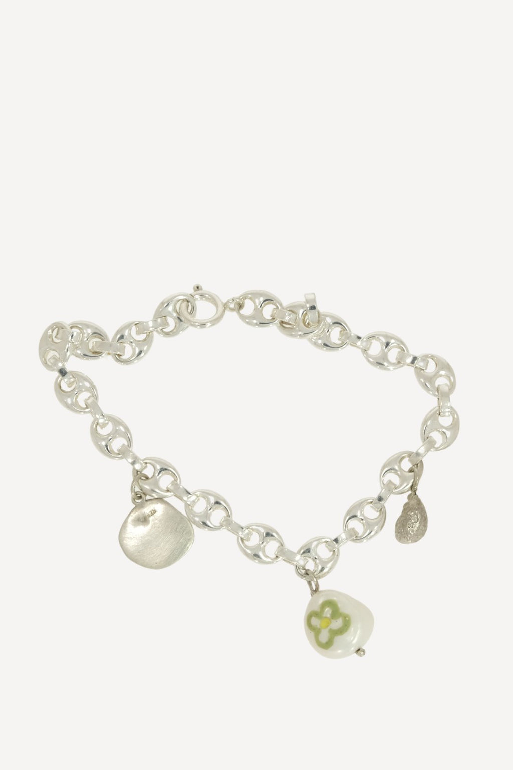 Marine Chain Bracelet in Silver with Oysters & Pearls