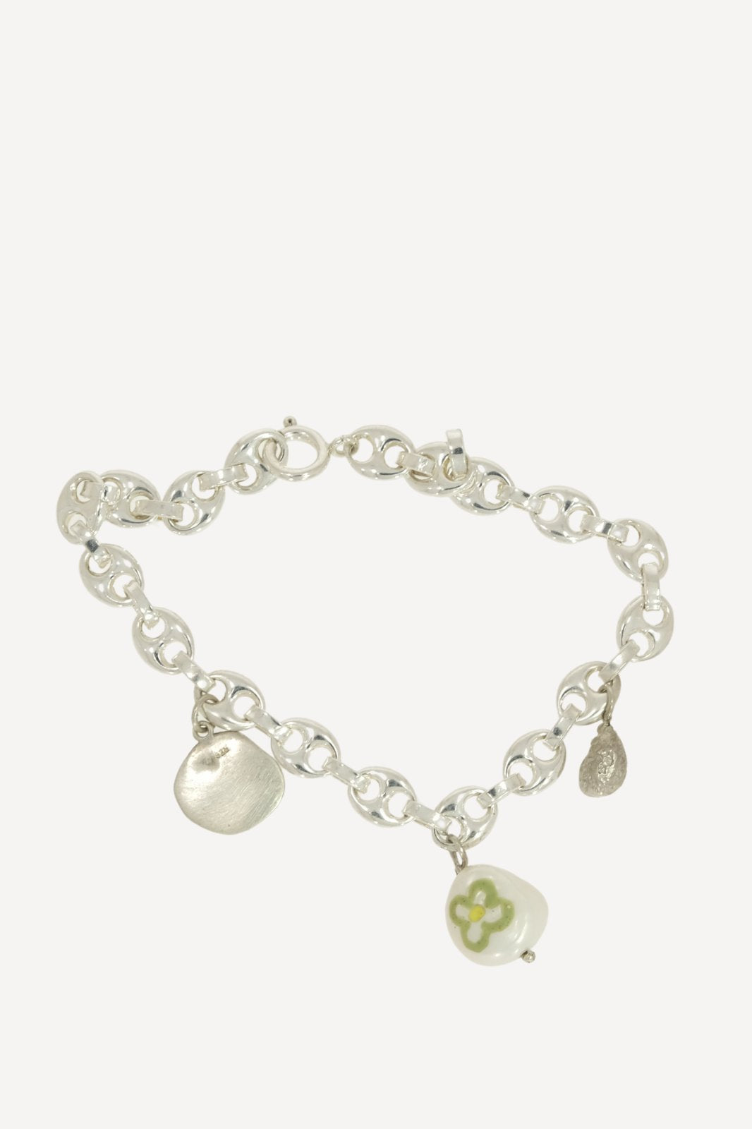 Marine Chain Bracelet in Silver with Oysters & Pearls
