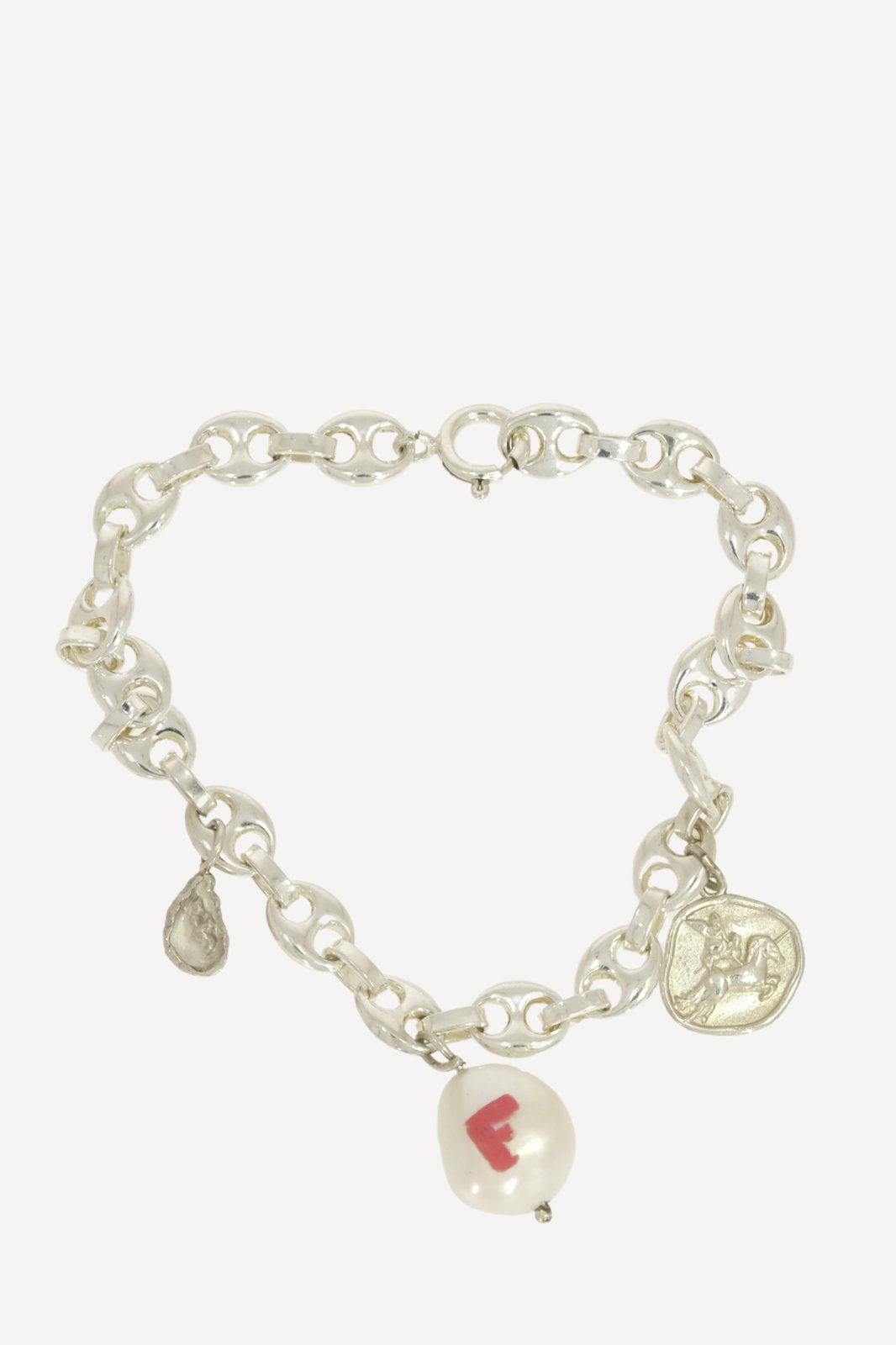 Marine Chain Bracelet in Silver with Oysters & Pearls