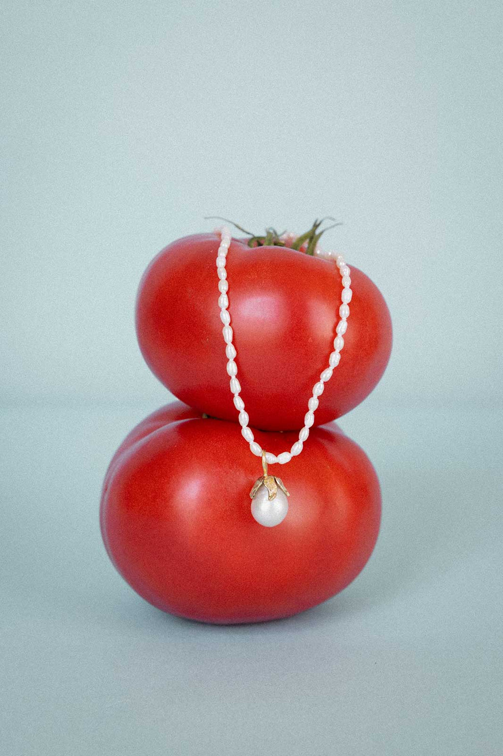Pineapple Pearl Necklace with Setting in 14k Yellow Gold