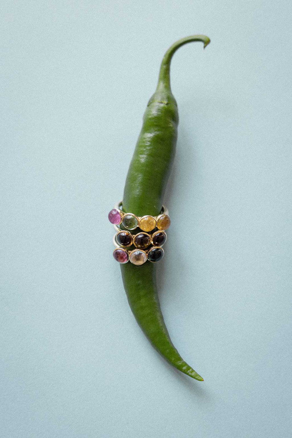 Bubble Ring with Tourmaline in 14k Yellow Gold