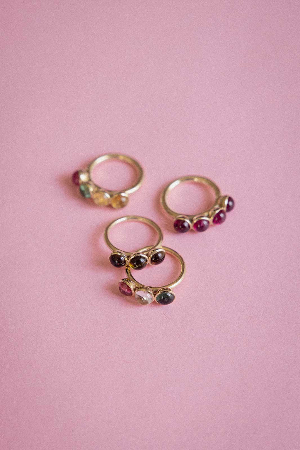 Bubble Ring with Tourmaline in 14k Yellow Gold