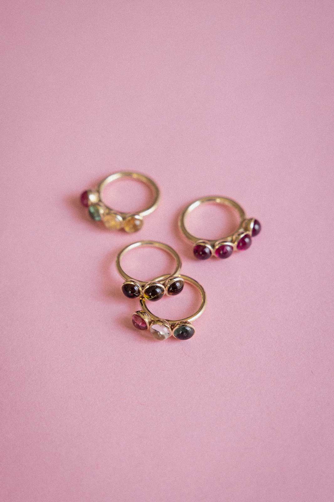 Bubble Ring with Tourmaline in 14k Yellow Gold