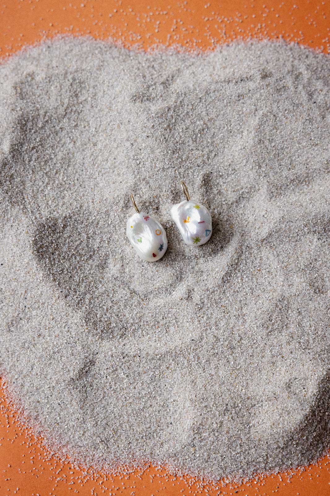 Funky Baroque Pearl Earrings with 14k Rose Gold Hooks