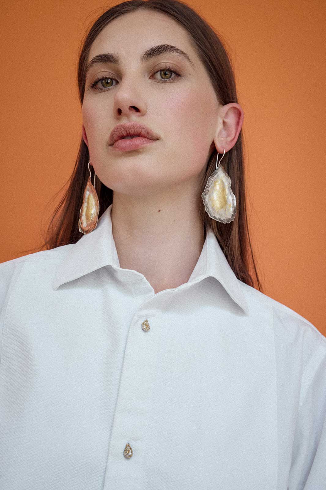 Oyster Smoking Buttons in Gold-Plated Silver