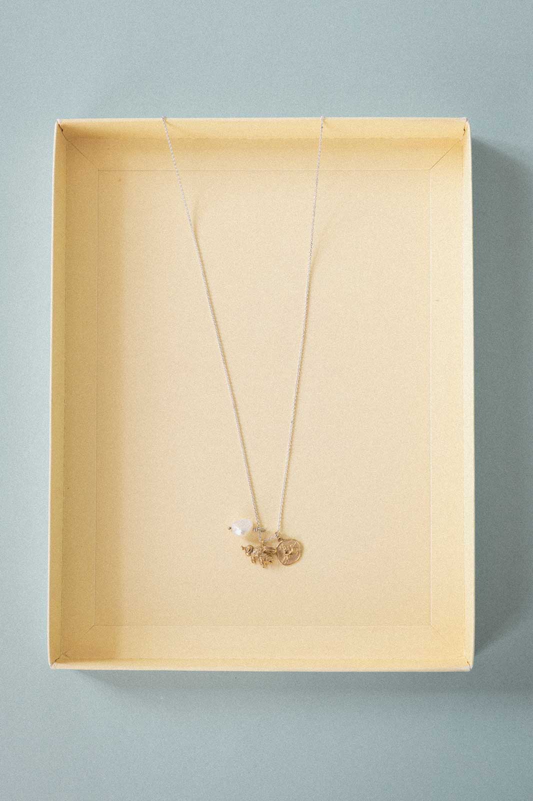 Guardian Necklace with Bee in Sterling Silver