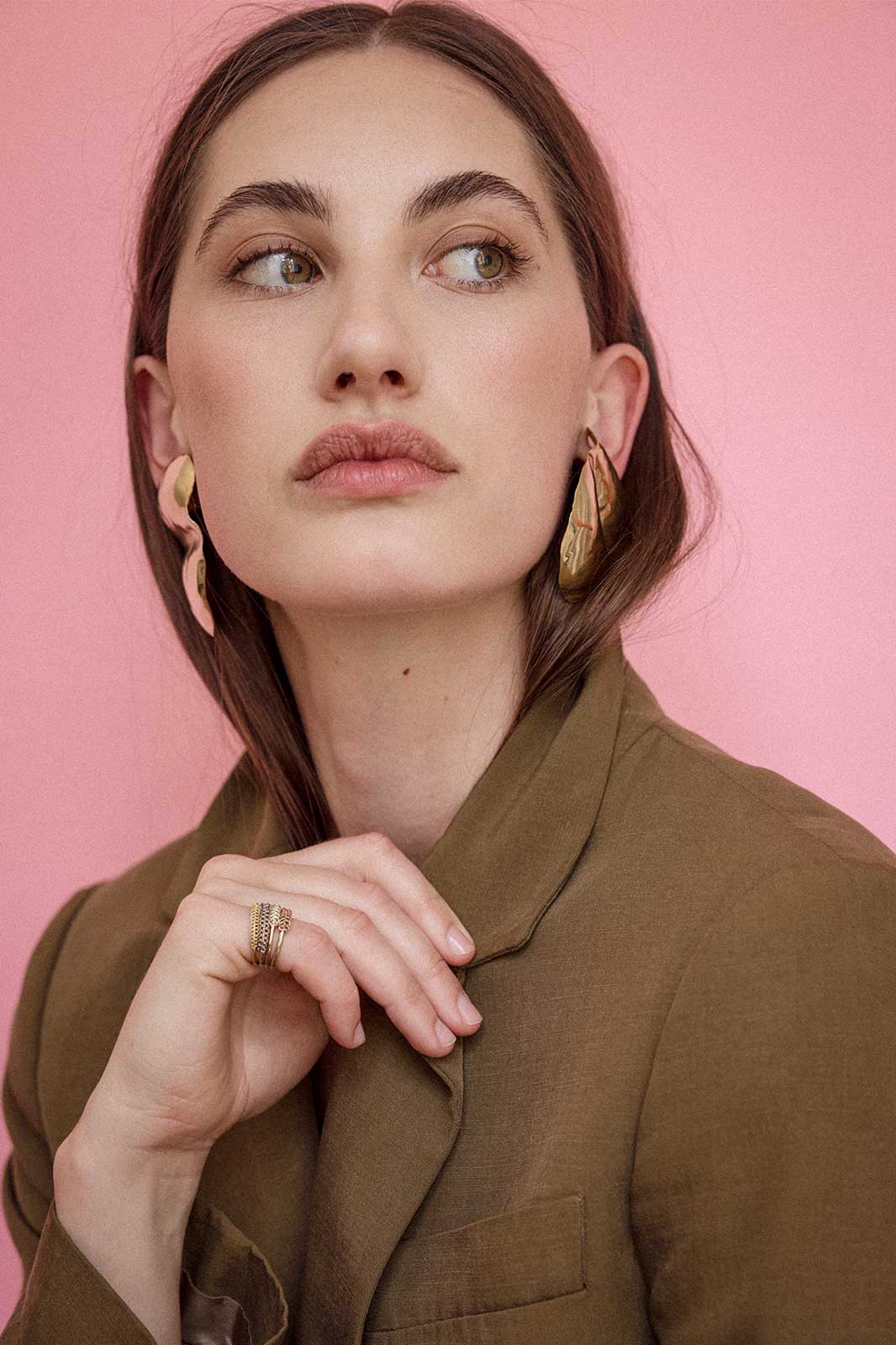 Maxi Waves Earrings in Gold-Plated Silver
