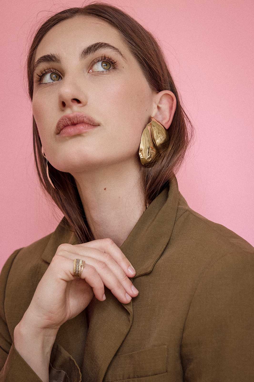 Maxi Waves Earrings in Gold-Plated Silver