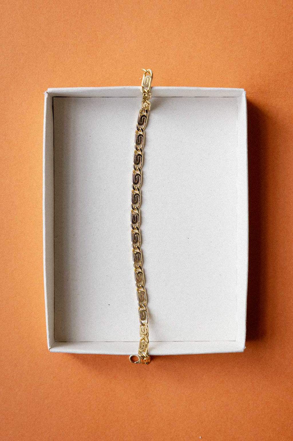 Maze Curb Chain Bracelet in Gold-Plated Silver