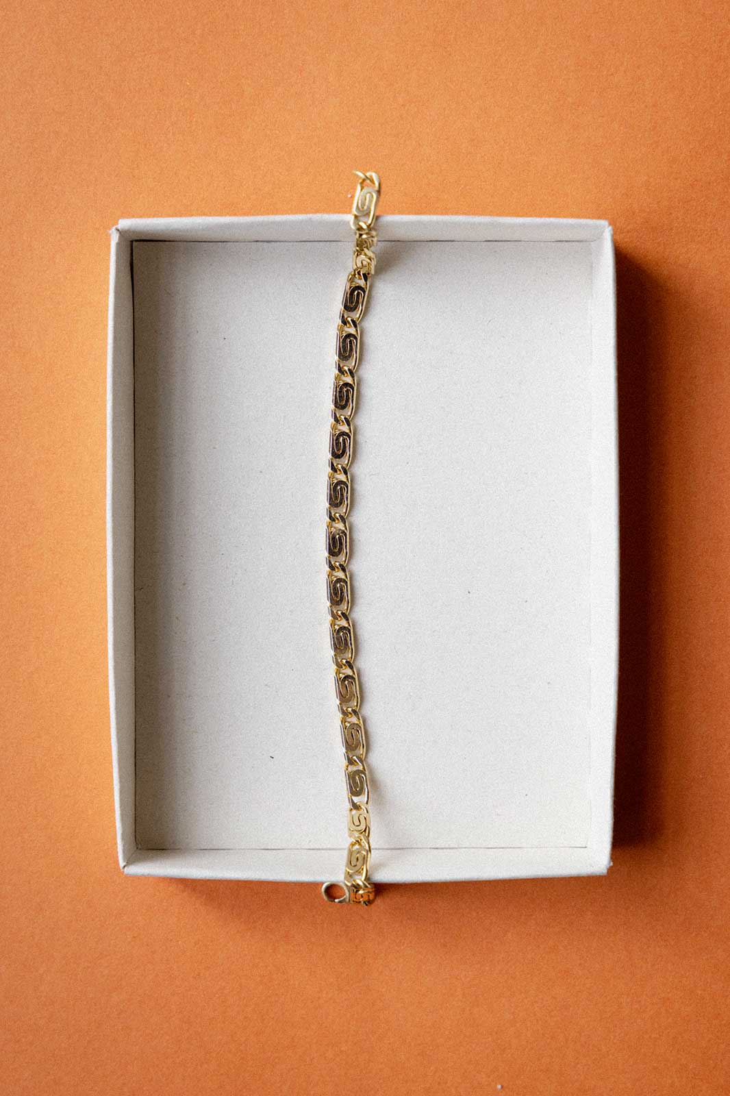 Maze Curb Chain Bracelet in Gold-Plated Silver