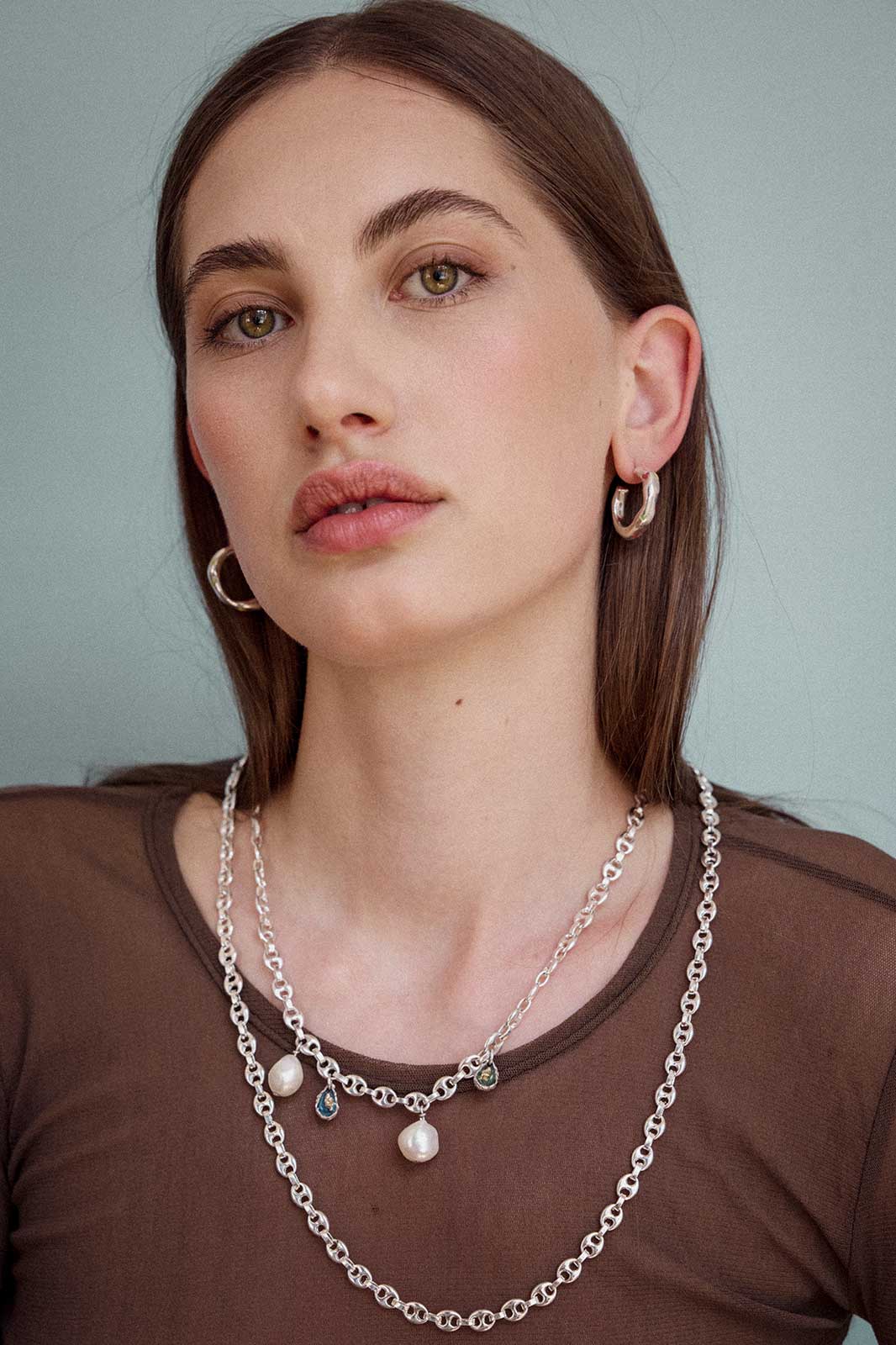 Curvy Earrings in Silver