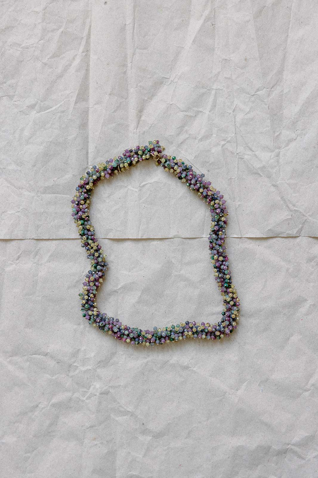 Sea Cucumber Necklace in Silver with Emeralds, Rubies & Sapphires