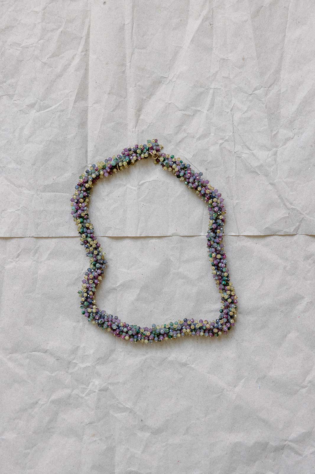 Sea Cucumber Necklace in Silver with Emeralds, Rubies & Sapphires