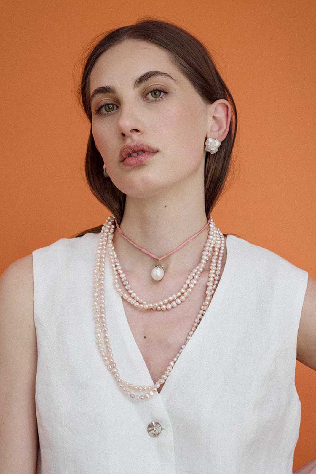 Button Earrings in Silver