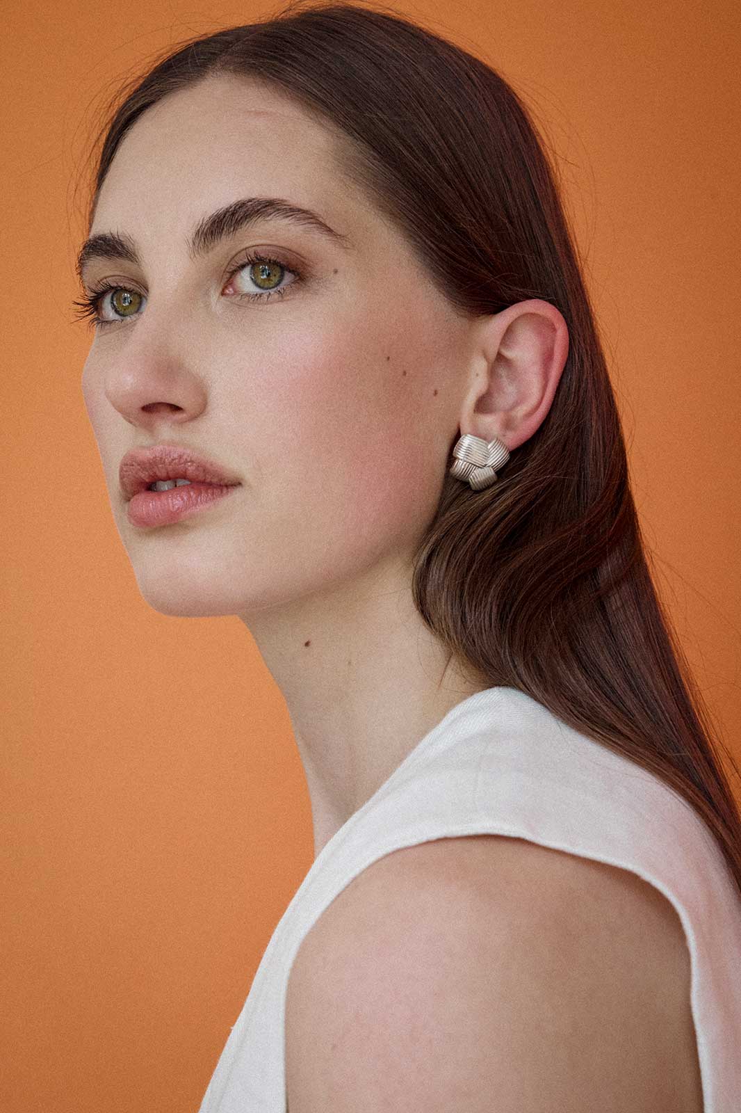 Button Earrings in Silver