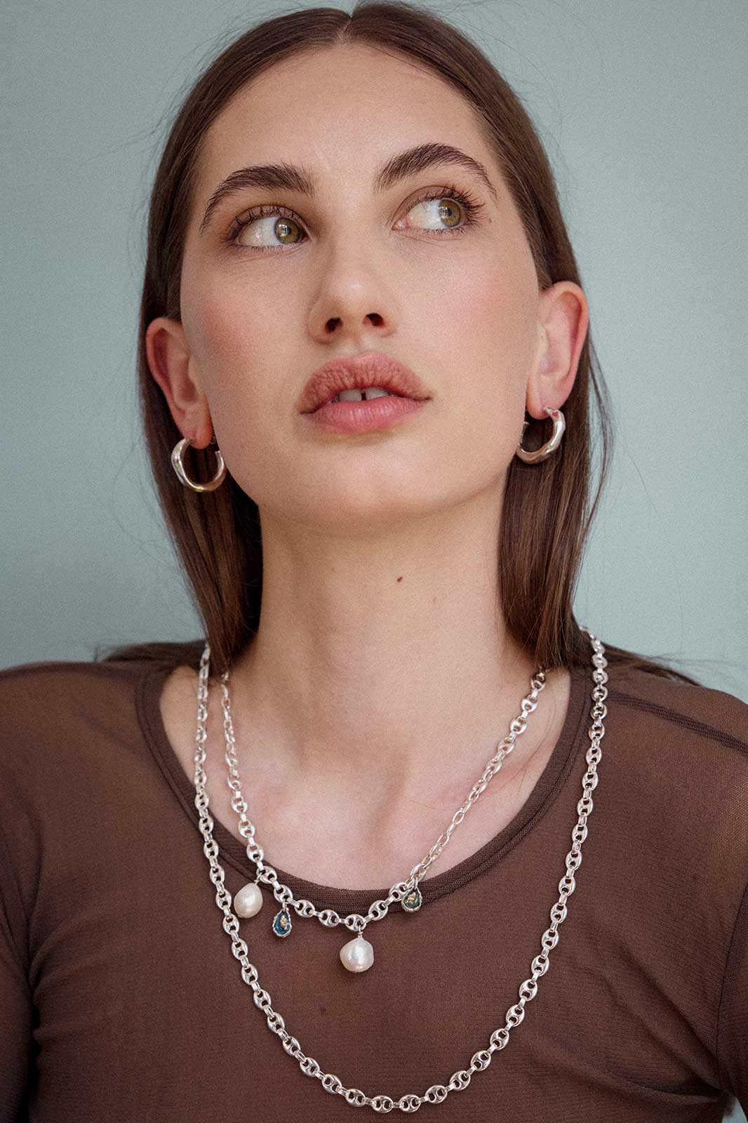 Curvy Earrings in Silver