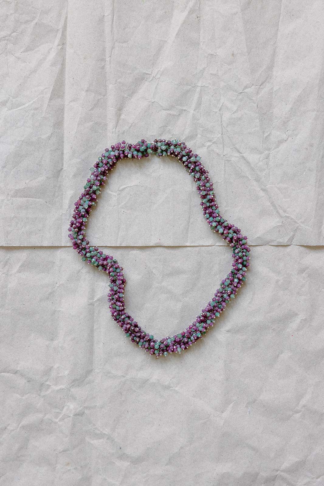 Sea Cucumber Necklace in Silver with Emeralds, Rubies & Sapphires