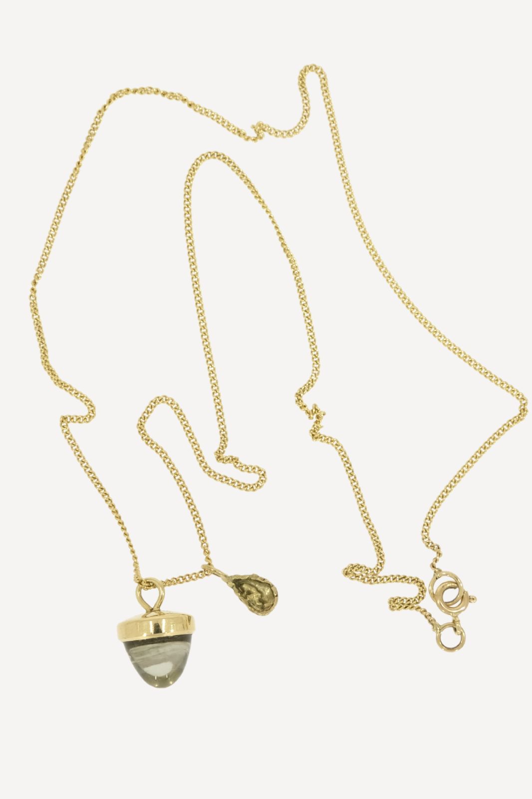 Acorn Charm Necklace in Yellow Gold