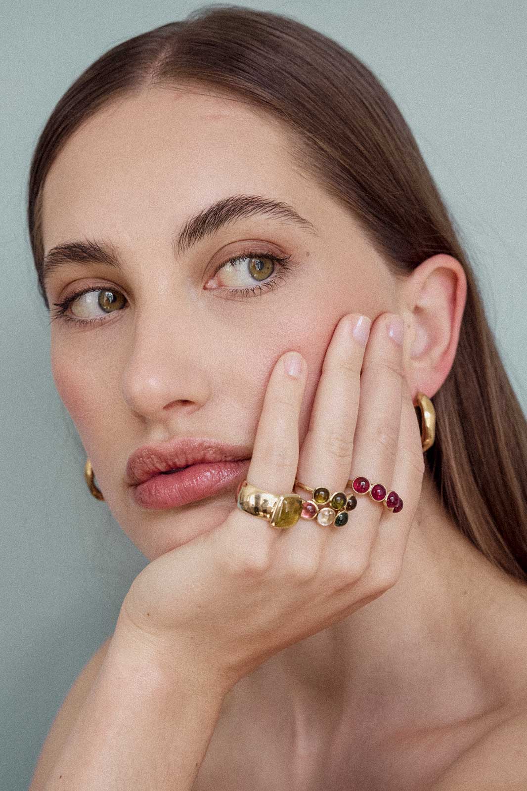 Tourmaline Chunky Ring in Yellow Gold